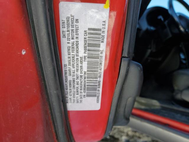 4S3BG6855W7607390 - 1998 SUBARU LEGACY 30TH ANNIVERSARY OUTBACK RED photo 12