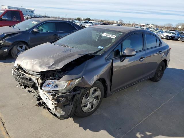 2HGFB2F53DH576462 - 2013 HONDA CIVIC LX GRAY photo 1