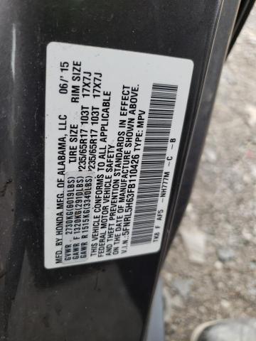 5FNRL5H63FB110426 - 2015 HONDA ODYSSEY EXL GRAY photo 13