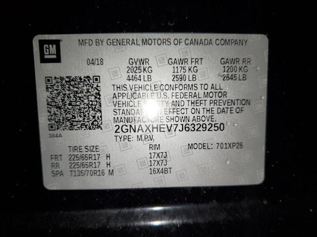 2GNAXHEV7J6329250 - 2018 CHEVROLET EQUINOX LS BLACK photo 13