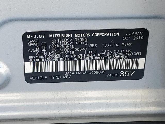 JA4AR3AU3LU009649 - 2020 MITSUBISHI OUTLANDER ES SILVER photo 12