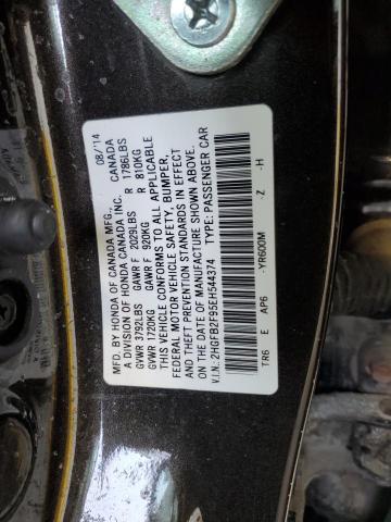 2HGFB2F95EH544374 - 2014 HONDA CIVIC EXL BROWN photo 12