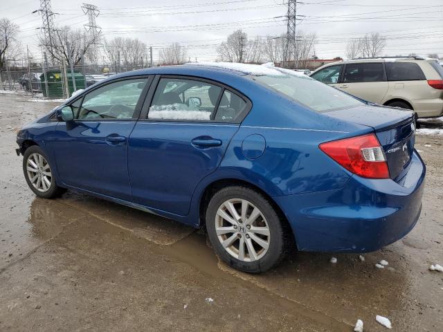 19XFB2F88CE029027 - 2012 HONDA CIVIC EX BLUE photo 2