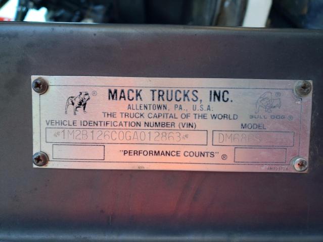 1M2B126C0GA012863 - 1986 MACK 600 DM600 WHITE photo 10