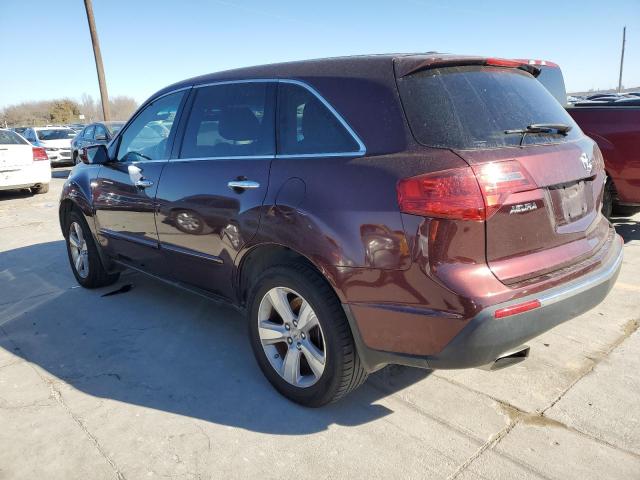 2HNYD2H20BH535735 - 2011 ACURA MDX BURGUNDY photo 2