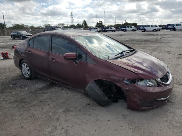 19XFB2F53EE031843 - 2014 HONDA CIVIC LX BURGUNDY photo 4