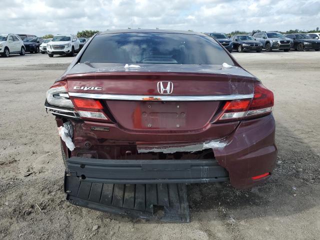 19XFB2F53EE031843 - 2014 HONDA CIVIC LX BURGUNDY photo 6