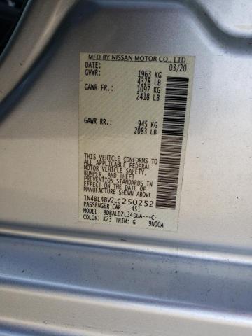 1N4BL4BV2LC250252 - 2020 NISSAN ALTIMA S SILVER photo 12