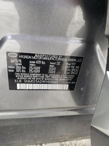 5NMS23AD9KH020661 - 2019 HYUNDAI SANTA FE SE GRAY photo 13