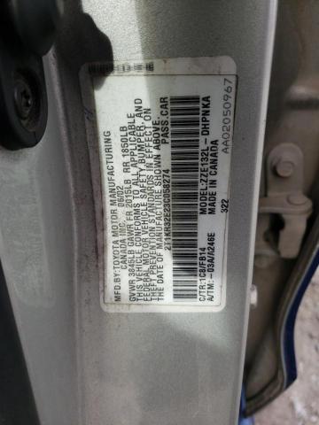 2T1KR32E23C058274 - 2003 TOYOTA COROLLA MA XR BLUE photo 12