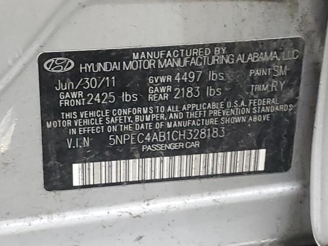 5NPEC4AB1CH328183 - 2012 HYUNDAI SONATA SE SILVER photo 12