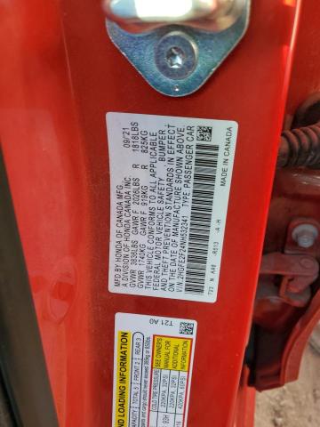 2HGFE2F24NH532341 - 2022 HONDA CIVIC LX RED photo 12