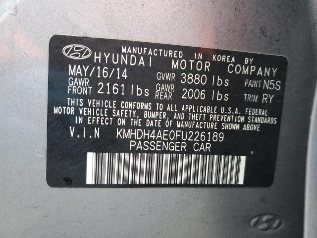 KMHDH4AE0FU226189 - 2015 HYUNDAI ELANTRA SE GRAY photo 12