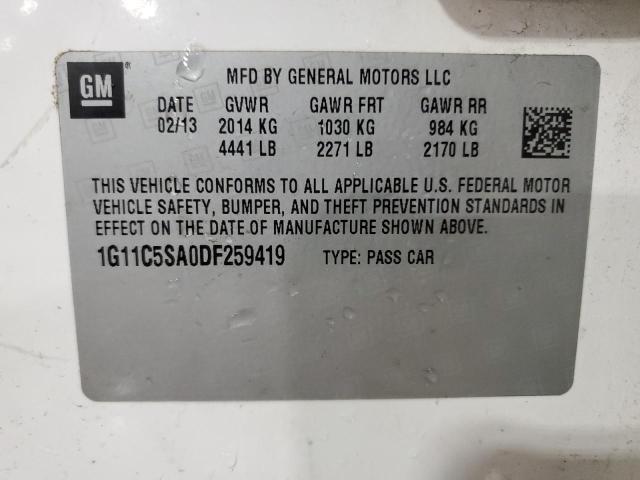 1G11C5SA0DF259419 - 2013 CHEVROLET MALIBU 1LT 白色 照片 12