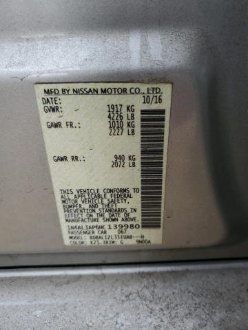 1N4AL3AP6HC139980 - 2017 NISSAN ALTIMA 2.5 SILVER photo 12