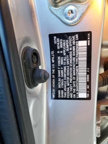 SHHFK7H44JU234678 - 2018 HONDA CIVIC SPORT SILVER photo 13