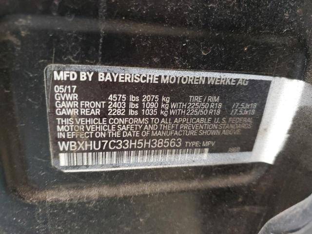 WBXHU7C33H5H38563 - 2017 BMW X1 SDRIVE28I BLACK photo 13