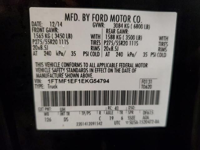 1FTMF1EF1EKG54794 - 2014 FORD F150 BLACK photo 13