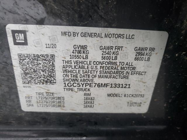 1GC5YPE76MF133121 - 2021 CHEVROLET SILVERADO K2500 HEAVY DUTY LTZ BLACK photo 13