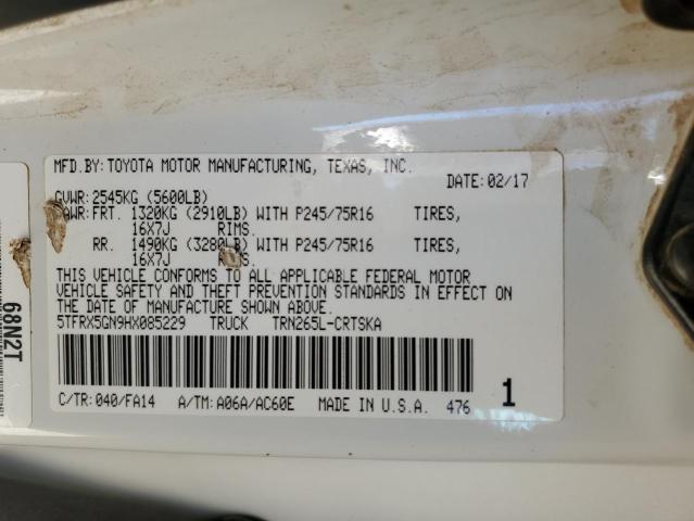 5TFRX5GN9HX085229 - 2017 TOYOTA TACOMA ACCESS CAB Ақ фото 12