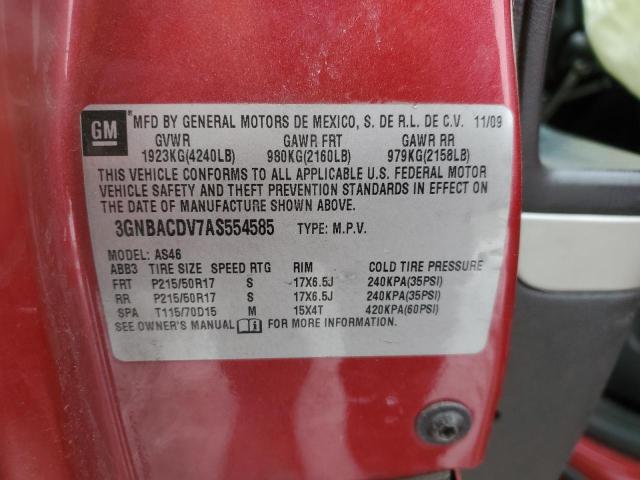 3GNBACDV7AS554585 - 2010 CHEVROLET HHR LT RED photo 14