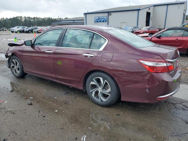 1HGCR2F30GA083452 - 2016 HONDA ACCORD LX BURGUNDY photo 2