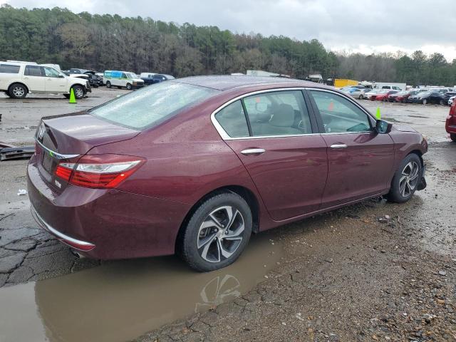 1HGCR2F30GA083452 - 2016 HONDA ACCORD LX BURGUNDY photo 3