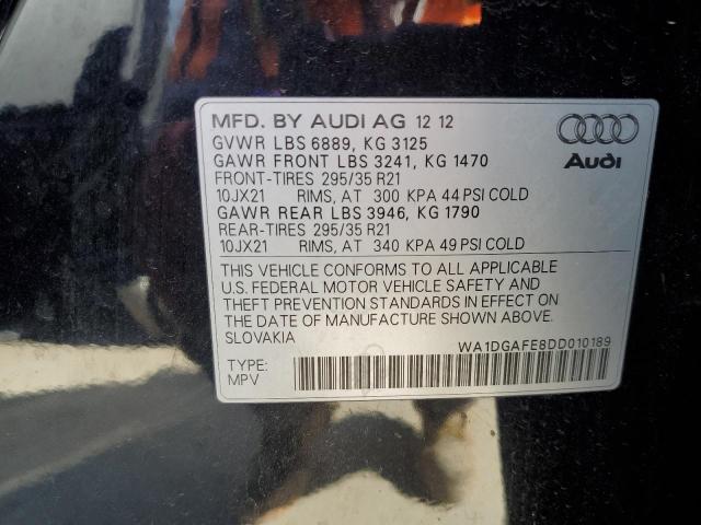 WA1DGAFE8DD010189 - 2013 AUDI Q7 PRESTIGE BLACK photo 13