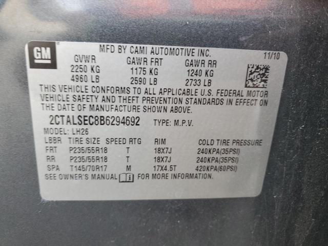 2CTALSEC8B6294692 - 2011 GMC TERRAIN SLE GRAY photo 14