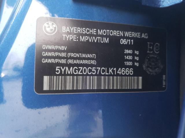 5YMGZ0C57CLK14666 - 2012 BMW X6 M BLUE photo 12