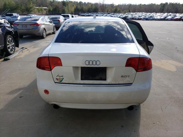 WAUAF78EX8A148011 - 2008 AUDI A4 2.0T WHITE photo 6