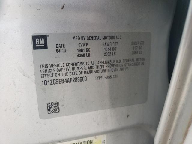 1G1ZC5EB4AF283600 - 2010 CHEVROLET MALIBU 1LT 银色 照片 12