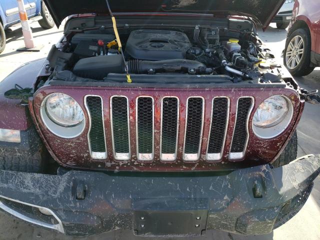 1C4HJXEN6MW718362 - 2021 JEEP WRANGLER U SAHARA BURGUNDY photo 11