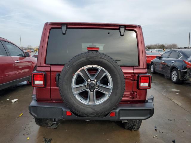 1C4HJXEN6MW718362 - 2021 JEEP WRANGLER U SAHARA BURGUNDY photo 6