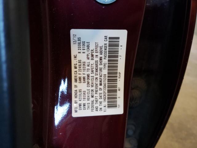 1HGCR2F33DA075308 - 2013 HONDA ACCORD LX BURGUNDY photo 12