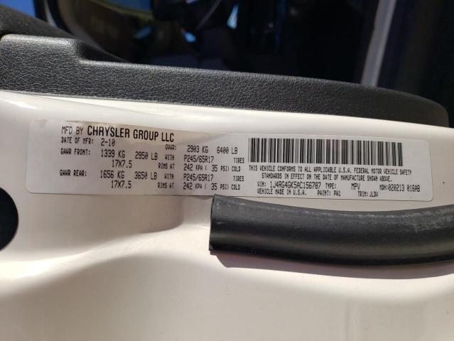 1J4RG4GK5AC156787 - 2010 JEEP COMMANDER SPORT თეთრი ფოტო 13