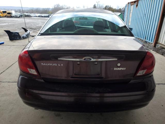 1FAFP52U41A156062 - 2001 FORD TAURUS LX MAROON photo 6