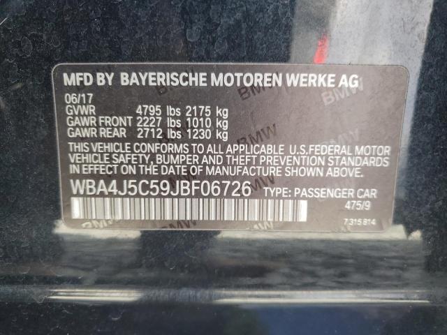 WBA4J5C59JBF06726 - 2018 BMW 440I GRAN COUPE BLACK photo 13