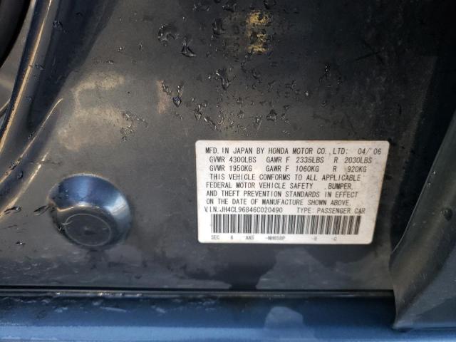 JH4CL96846C020490 - 2006 ACURA TSX TEAL photo 12