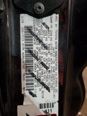 5TEUU42NX9Z670478 - 2009 TOYOTA TACOMA ACCESS CAB Қара фото 13