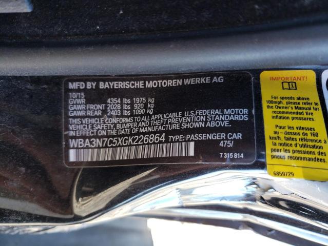 WBA3N7C5XGK226864 - 2016 BMW 428 I BLACK photo 12