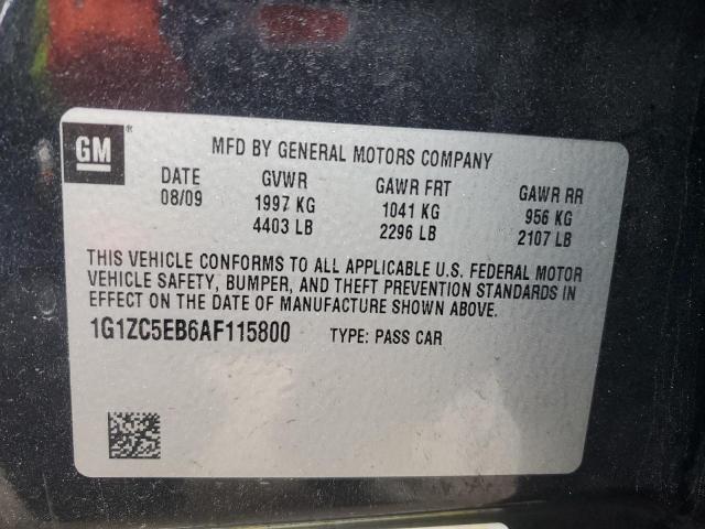 1G1ZC5EB6AF115800 - 2010 CHEVROLET MALIBU 1LT Графитовый фото 13