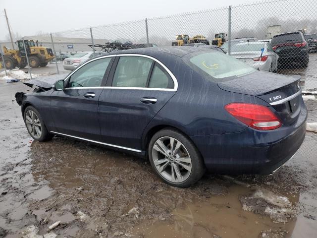 55SWF4KB3JU254401 - 2018 MERCEDES-BENZ C 300 4MATIC BLUE photo 2