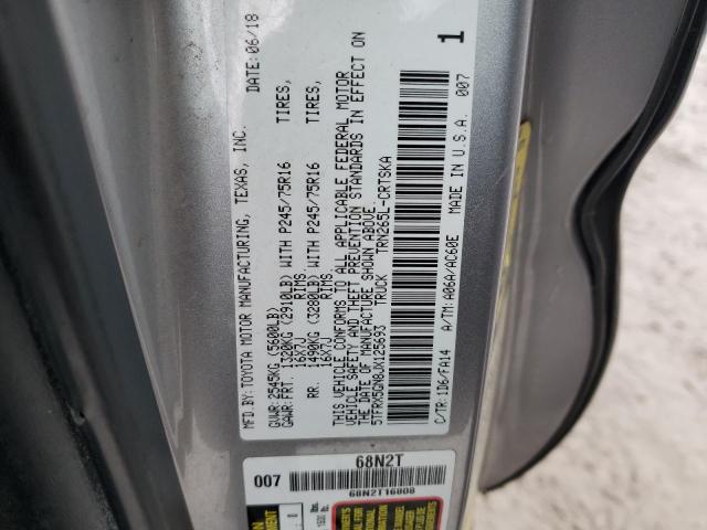 5TFRX5GN8JX125693 - 2018 TOYOTA TACOMA ACCESS CAB ვერცხლისფერი ფოტო 12