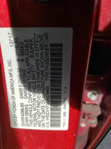 1HGCV1F18JA074445 - 2018 HONDA ACCORD LX RED photo 12