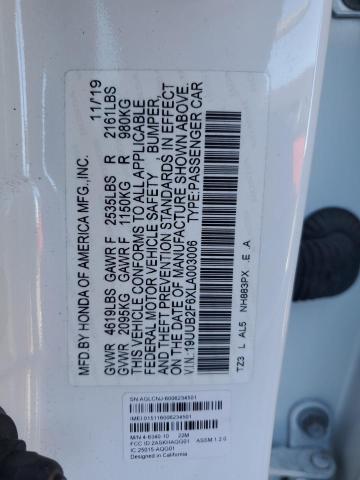 19UUB2F6XLA003006 - 2020 ACURA TLX TECHNOLOGY 白色 照片 12