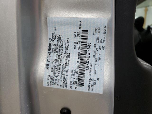 1FAFP37N07W148686 - 2007 FORD FOCUS ZX5 SILVER photo 12