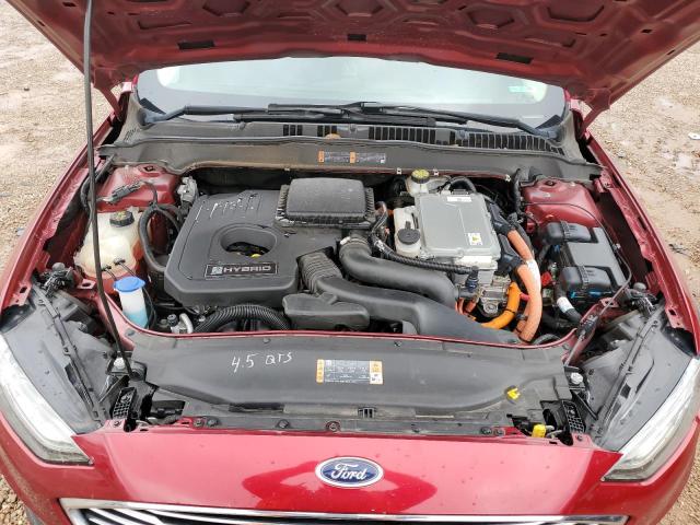 3FA6P0LU1KR205713 - 2019 FORD FUSION SE BURGUNDY photo 11