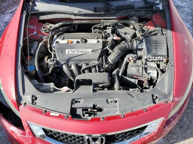 1HGCS12318A029535 - 2008 HONDA ACCORD LX-S RED photo 11