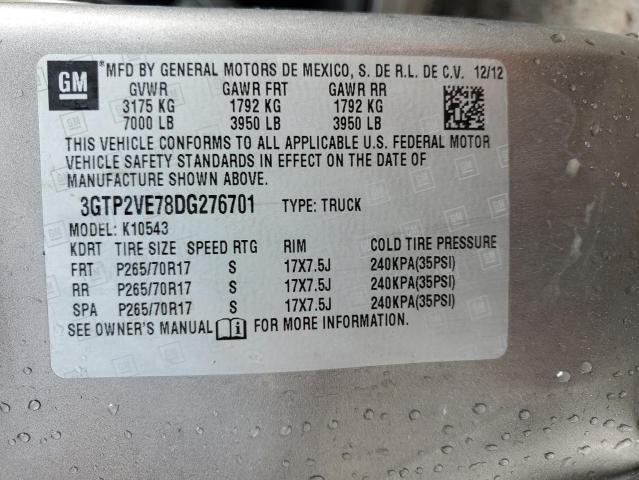 3GTP2VE78DG276701 - 2013 GMC SIERRA K1500 SLE CHARCOAL photo 13